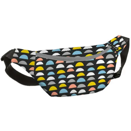 Ledvinka BUMBAG Barevné půlky na černém pozadí